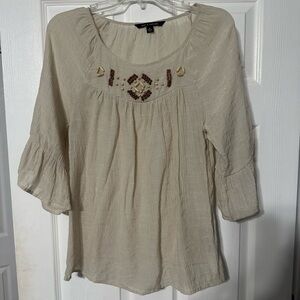 Zac and Rachel Embellished Gauze Top